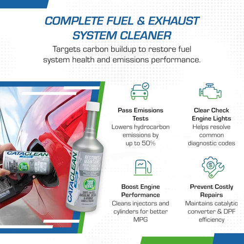 Fuel & Exhaust System Cleaner – Pass Emissions Tests – Clear Check Engine Lights – Restores Catalytic Converters, DPF Filters and Cleans Fuel Systems, 16Oz (120007)